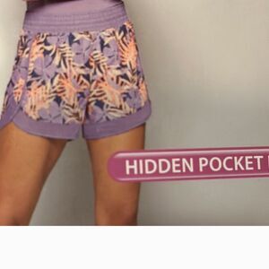 Crane Purple and Orange Athletic Shorts with Stretchy Fit, Nwt